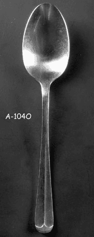Spoon, Serving, Stainless Steel, Colonial, Fiddle Back Pattern, A-104O, from Omega Cinema Props