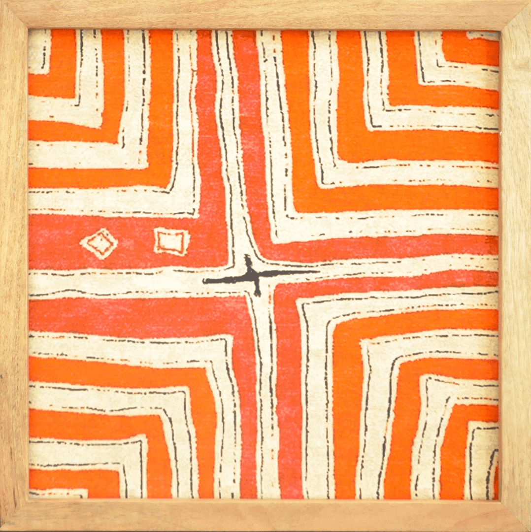 Cleared textile art: Crossroads print on fabric, orange, MX00552, from Pinacoteca Picture Props