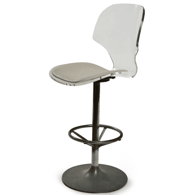 Lucite Back Chrome Stool, 30096, from Gil & Roy Props