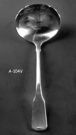 Ladle, Gravy, Stainless Steel, Colonial, Fiddle Back, A-104V, from Omega Cinema Props
