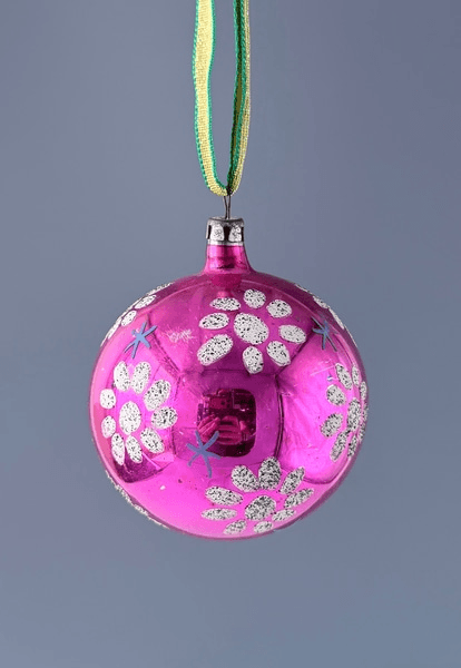Vintage Ornament in Pink with Blue Stars and White Flowers, alex-lf-66436, from Alex Prop House