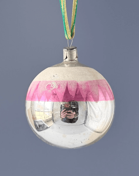 Vintage Ornaments in Silver with Pink Stripe, alex-lf-66439, from Alex Prop House